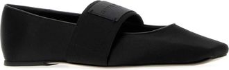 Givenchy Womens Sliced Square Ballerina Black Viscose Silk