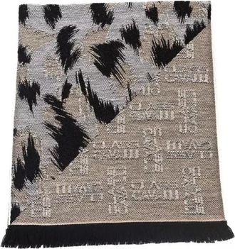Cavalli Animalier Fantasy Logo Sjaal - Heren - Wintersjaals - Grijs - ONE Size - Wol - Accessoires