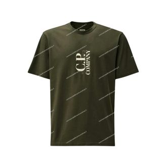 C.P. Company T-Shirts, male, Black, Size: XL Cotton T-Shirt