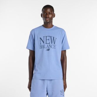 New Balance T-Shirt NEW BALANCE, Herren, Gr. XXL, lila, Obermaterial: 100% Baumwolle, normal, Rundhals, Shirts T-Shirt, f&uuml;r Jugendliche, Kurzarm, mit Rundhalsauss