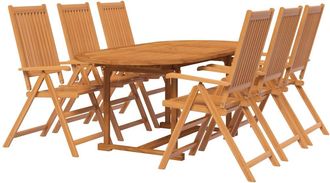 vidaXL Juego De Comedor Para Jard&iacute;n 7 Piezas Madera Maciza De Acacia Vidaxl