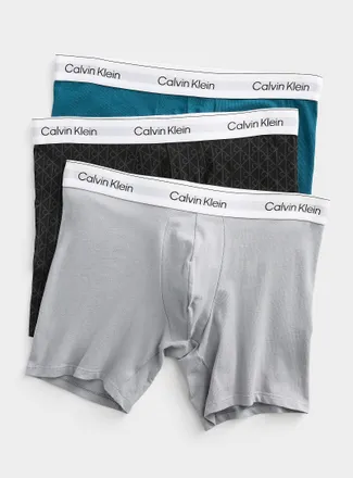 Calvin Klein Mens 6 neutral/colour boxer briefs Icon Cotton Stretch 3-pack