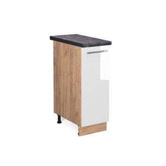 Vicco Armario De Farmacia Fame-line, Blanco Alto Brillo, 30 Cm, Et Antracita