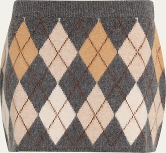 Frame Denim The Brushed Argyle Mini Skirt