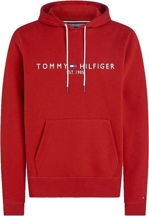 Tommy Hilfiger Dark Magma Logo Hoodie - Heren - Hoodies - Rood - XL - Katoen - Hoodies & sweatvesten