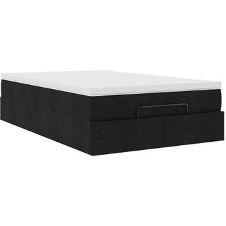 vidaXL Estructura De Cama Otomana Colch&oacute;n Tela Negro Vidaxl