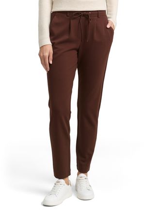 Tom Tailor Jogger Pants TOM TAILOR Loose - Slim, Damen, Gr. 40, L&auml;nge 32, schwarz pecan braun, Web, Obermaterial: 60% Viskose, 34% Polyamid, 6% Elasthan. Futter:
