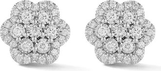 Dana Rebecca Designs 14K white gold Ava Bea Flower diamond earrings - Silver