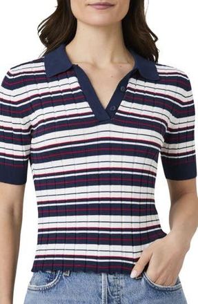 French Connection Stripe Rib Polo Shirt in Multi Stripe at Nordstrom Rack, Size X-Small