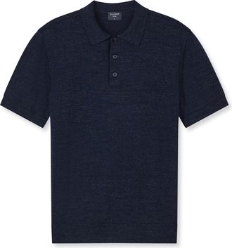 Olymp Poloshirt OLYMP Strick Casual, Herren, Gr. XL, marine, Feinstrick, Obermaterial: 84% Baumwolle, 16% Polyamid, meliert, regular fit h&uuml;ftbedeckend, hoch