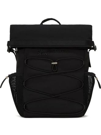 Karl Lagerfeld Utility roll-top drawstring backpack - men - Polyurethane - One Size - Black