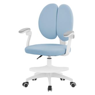 ML Design Ml-design Silla De Escritorio Infantil, 95-107cm, Azul, Asiento Ergon&oacute;mico Para Ni&ntilde;os, Giratoria 360&deg; Y Regulable En Altura Con Doble Respaldo Y Repos