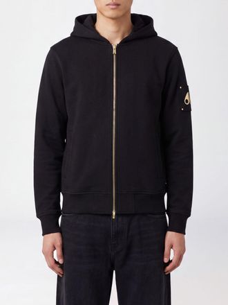 Moose Knuckles Felpa con cappuccio e zip in cotone con logo metallico