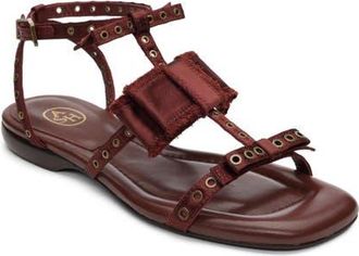Ash Rachel Studded Ankle Strap Slide Sandal in Marsala at Nordstrom, Size 9Us