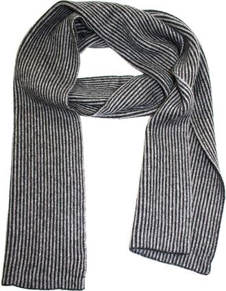 Portolano Stripe Knit Scarf in Black/Heather Grey at Nordstrom Rack