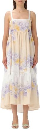 Twinset Verfijnde Lavendel Jurk - Dames - Casual kleedjes - Veelkleurig - XL - Kleedjes