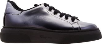 Ferragamo Cassandra Low-Top Leather Sneakers, Size 7