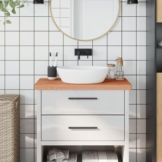 vidaXL Encimera De Ba&ntilde;o Madera Maciza De Haya 80x40x4 Cm Vidaxl