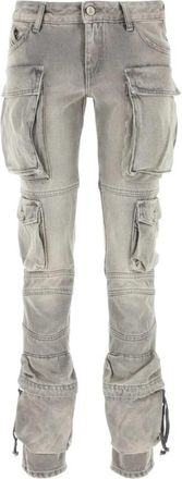 The Attico Grijze denim jeans voor een stijlvolle look - Dames - Slim Fit Jeans - Grijs - W27 - Denim - Jeans