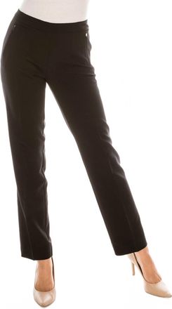 Zac & Rachel Twill Slim Pant With 2 Front Faux Zipper Pockets In Black