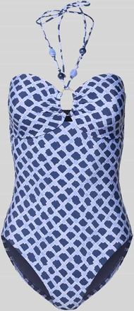 Seafolly Slim Fit Badeanzug mit Ziersteinbesatz Modell Marseille in Blau, Gr&ouml;&szlig;e 36