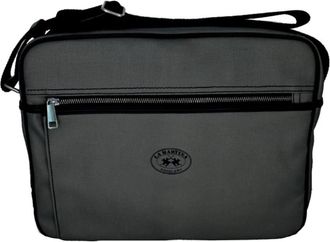 La Martina Grijze Messenger Tas met Laptopvak - Dames - Schoudertassen - Grijs - ONE Size - Polyester - Tassen