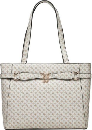 Guess Witte Shopper Bag met Iconische Details - Dames - Shoppers - Wit - ONE Size - Leer - Tassen