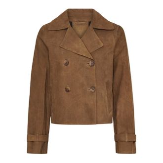 Notyz Trench corto in camoscio - - Jackets - Donna - Marrone - 2XL
