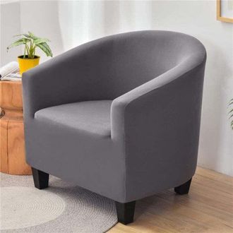 OEM Funda El&aacute;stica Para Silla, Elegante Funda Antideslizante De Color Liso, Funda Para Sill&oacute;n Tipo Ba&ntilde;era O Sof&aacute; Sin Coj&iacute;n (gris) - Crezuo