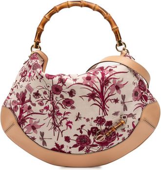 Gucci Pre-owned Gucci Canvas Floral Peggy Bamboo Hobo 169976 002404