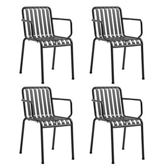 HAY Palissade Armlehnenstuhl, anthrazit (4er-Set)