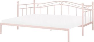Beliani Beliani - Cama de metal 90-180 x 200 cm con somier extensible rosa pastel Tulle