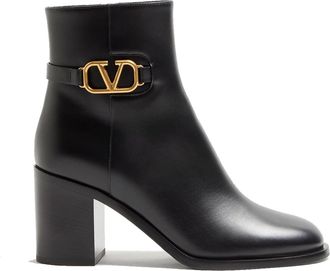 Valentino Garavani Womens V logo Boots - Black Calf Leather - Size 39.5 EU/IT