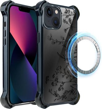 OEM Funda Ibizu Dropguard Ultra Para Iphone 13 Con Magsafe, Color Midnight, Touch Of Flowers