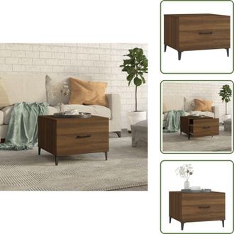 vidaXL The Living Store Tavolino da Salotto Gambe in Metallo Rovere Marrone 50x50x40 cm - Tavolino in legno