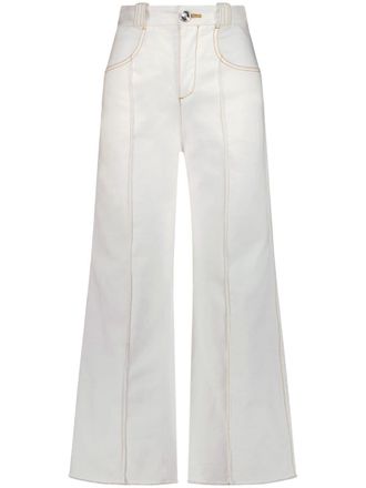 Giambattista Valli wide-leg contrast-stitch jeans - White