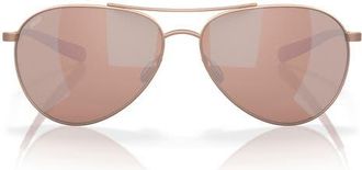 Costa Piper 58mm Polarized Pilot Sunglasses in Rose Gold /Copper Silver 580P at Nordstrom