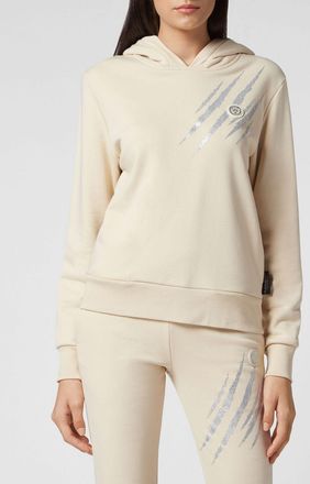 Plein Sport Felpa con cappuccio in jersey con logo Hexagon