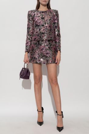 Self Portrait Short Sequin Skirt, Womens, Multicolour