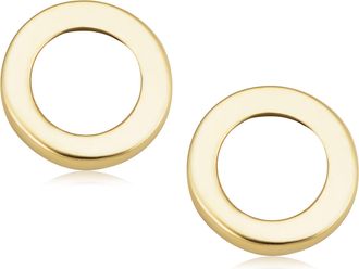 Fremada Minimalist 14k Yellow Gold Circle O Stud Conch Cartilage Earrings