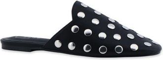 Shushop Aretha Studded Faux Leather Flat Mule in Black at Nordstrom, Size 5.5