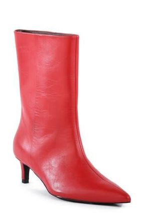 Seychelles Game Changer Pointed Toe Kitten Heel Boot in Red Leather at Nordstrom Rack, Size 8.5