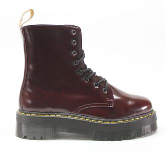 Dr. Martens Vegan Jadon II 8-Eyelet Synthetic Unisex Ankle Boots - Cherry Red - Size:UK 9.5