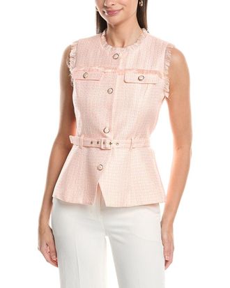 Tahari by ASL Tahari Asl Belted Tweed Vest
