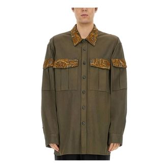 Dries Van Noten Casual Shirts, male, Brown, Size: XL Crowsey Shirt