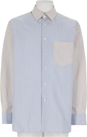 Paul Smith Blue Beige Vertical Stripe Casual Cotton Shirt