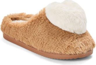 Dearfoams Rosie Furry Icon Clog Slipper in Latte at Nordstrom, Size X-Large