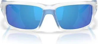 Costa Fantail 60mm Polarized Sunglasses in Matte Clear/blue Mirror at Nordstrom