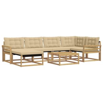 vidaXL Conjunto De Sof&aacute;s De Exterior 7 Pcs Y Beige 79 X 79 X 37 Cm Vidaxl