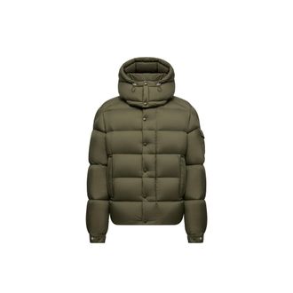 Moncler Moncler Maya 70 Hooded Short Down Jacket, Men, Green, Size: 4